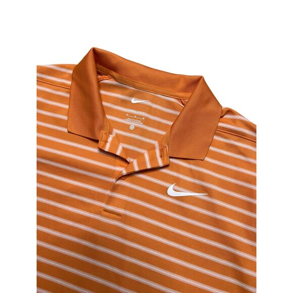 NIKE GOLF TOUR PERFORMANCE DRI-FIT STRIPED POLO SHIRT ORANGE MENS MEDIUm - Picture 2 of 8